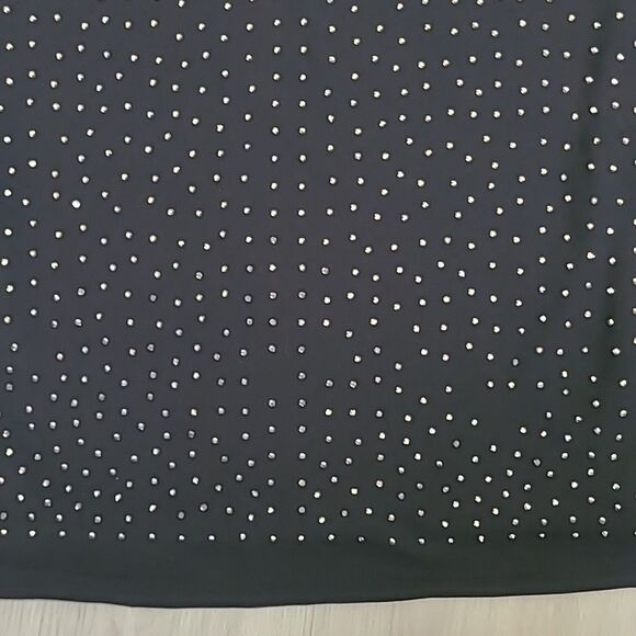 Haute Monde Rhinestone Lined Mesh Night Out Top Stretchy long sleeve size XL - Picture 4 of 8